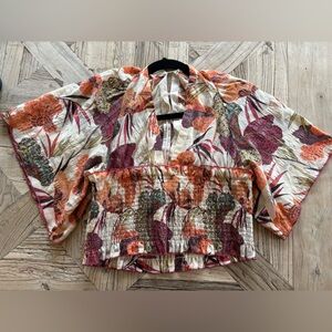 Anthropologie Multicolor Floral Kimono Top